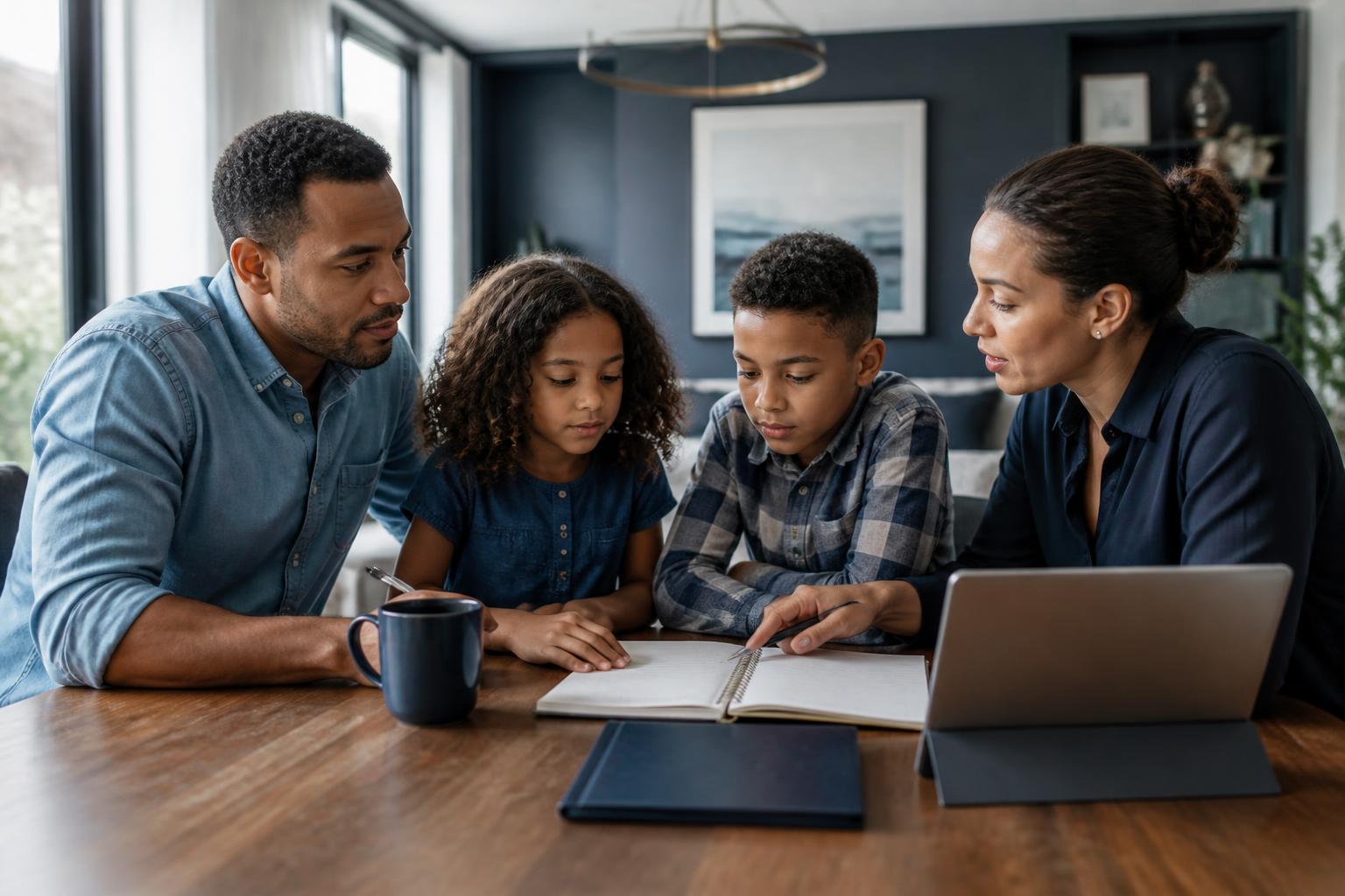A family making plans together